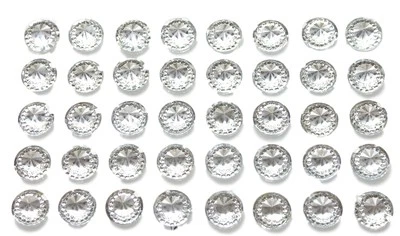 SYNTEGO 40 SELF ADHESIVE ROUND SHAPED CLEAR ACRYLIC DIAMANTE RHINESTONES GEMS 12 MM