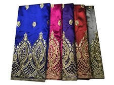 New African Lace George Fabric Raw Silk Sequins Lace Fabric Women Dress 5 Yards