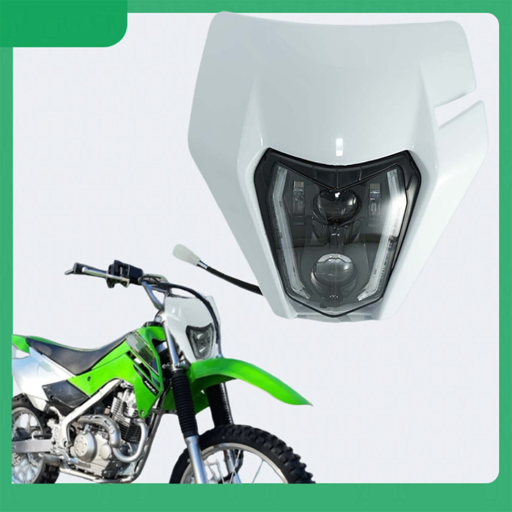 Dirt Bike White LED Headlight For Kawasaki Suzuki Yamaha KX250F KX