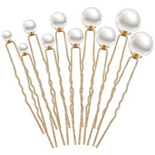 32 Pieces Wedding Pearl Hair Pins Bridal Pearl Rhinestone Hair Accessories Gold
