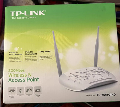 NEW TP-LINK TL-WA801ND 300Mbps 2.4GHz Wireless N Access Point Easy Set Up- White