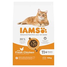 AMS Advanced Nutrition With Chicken Wheat Free 11+ Senior Dry Cat Food 10kg NEW 5.00 per kilo