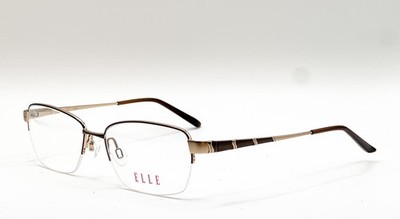 Elle EL13464 BR Brown Rectangle Authentic Eyeglass Frames 53-17-135