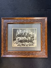 Vintage Early 1900’s Era Hockey Team Photo UP MICHIGAN in Gorgeous Period Frame