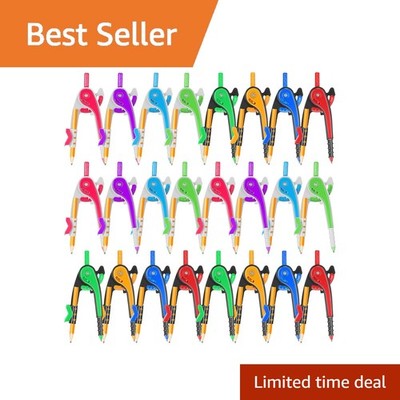 Zonon 48 Pcs Student Math Geometry Compass Bulk 6 Inch Drawing Tool Set | Pla...