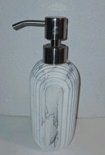 Fluted Marble /Ceramic Liquid Soap or Lotion Dispenser Pump DENTED