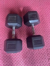 Hex Dumbbells Cast Iron, Rubber Encased, 2X35kg