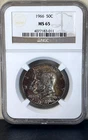 1966 KENNEDY 50C SILVER HALF DOLLAR NGC MS65-Beautifully TONED!