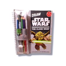 Draw Star Wars The Clone Wars Activity Book Kit Pencils Eraser New