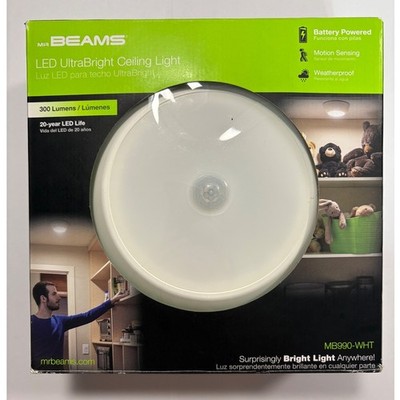 Mr Beams MB990-WHT UltraBright LED Ceiling Light Motion Sensing Battery White