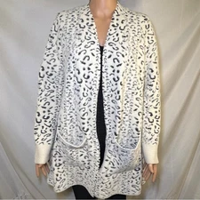 Evolution by Cyrus Wallie Fuzzy Open Cardigan Sweater Size Medium