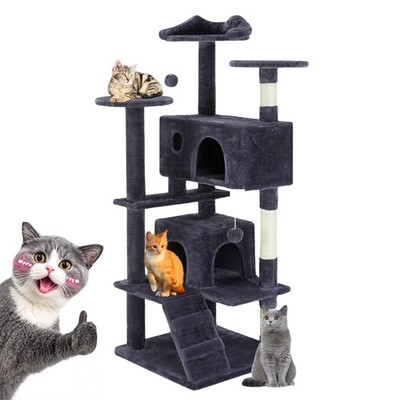 Fluffydream Cat Tree Tower For Indoor Cats 54 Inches Multi-Level Activity Cat