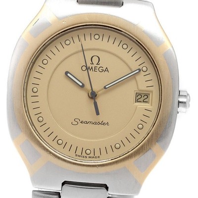 Omega Seamaster Polaris Herren Quarz Uhr 31mm Datum SS/YG aus Japan