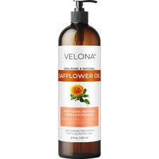 Safflower Oil by Velona - 8 Fl Oz  Refined  Cooking, Skin, Hair, Body  Face