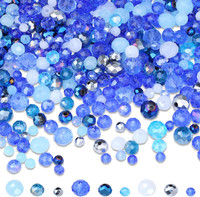1100 StüCk Blau Kristalle Glasperlen Kit Facettierte Perlen