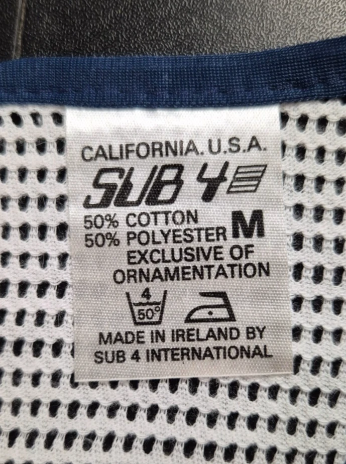 Vintage SUB 4 size M running gym track and field vest white mesh with navy trim - Image 4 of 4