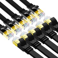 CAT 8 Ethernet Cable 1.5 ft 10 Pack 40Gbps Flat SFTP Network LAN Cord