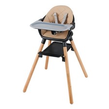 6 in 1 Convertible Highchair with Safety Harness and Removable Tray-Coffee - Col