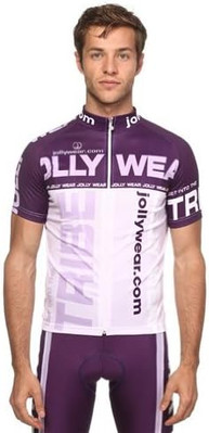Jolly Wear Herren Trikot Fahrradtrikot Kurzamtrikot, Violett, XS
