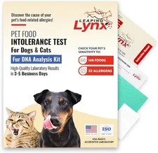 LEAPING LYNX PET FOOD INTOLERANCE TEST DOGS,CATS DNA ANALYSIS KIT