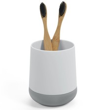 White Toothbrush Holders for bathrooms with Silicon Boot, Modern Tooth Brushi...