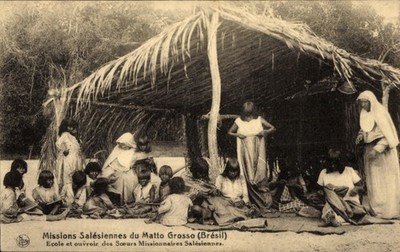 Ak Missions Salésiennes du Matto Grosso, Ecole et ouvroir des... - 4827264