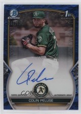 2023 Bowman Chrome Prospect Blue Lunar Crater Refractor Colin Peluse Auto 0l44