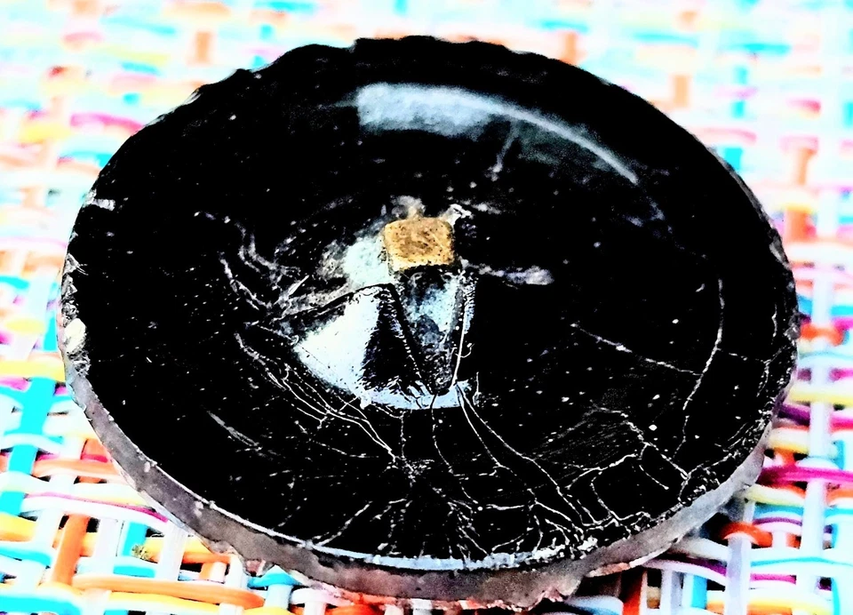 Antique Victorian Black Glass Lace Button 1880s. - Image 4 of 4