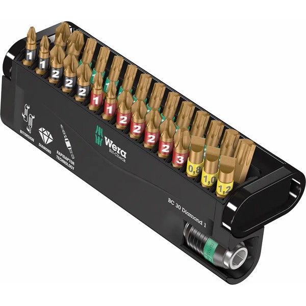 Wera Bit-Check 30 Diamond 1 05057431001 Bit-Set 30Teilig Schlitz, Kreuzschlitz-image