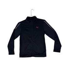 Puma Boys Track Jacket Black Full Zip 48 Graphic Logo P8F25-19319 Large 14-16