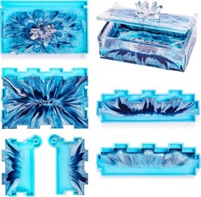 Resin Rectangle Box Mold, Epoxy Silicone Large Storage Container with Lid