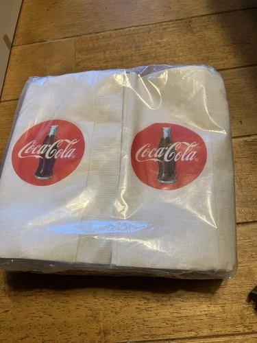 Vintage Coca Cola Napkins For Dispenser NOS Qty 100 13”x13”