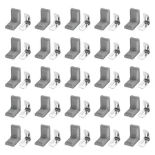 50pcs Metal Corner Braces 18x28x28mm Plastic L-Shape Right Angle Brackets Gray