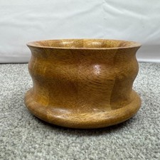 Handmade Patterned Segmented Curved Wood Bowl Solid 3.75" Tall 5" Opening