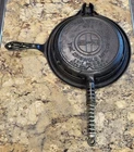Griswold No 9 Cast Iron Waffle Iron 316, 317 Paddles and 329 Base (Rare)