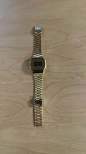 Casio A 168 Retro Uhr gebraucht Stainless Steel Back Gold 