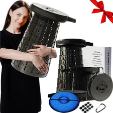 Upgraded 19.7" Collapsible Stool with Cushion, Heavy Duty, 1000 lbs, Portable