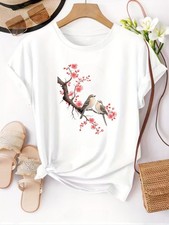 Women Floral Graphic T-Shirt Cute Flower Casu...