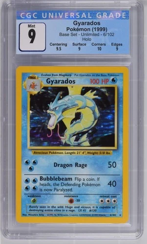 Gyarados Holo Base Set 6/102 NM CGC 9 1147