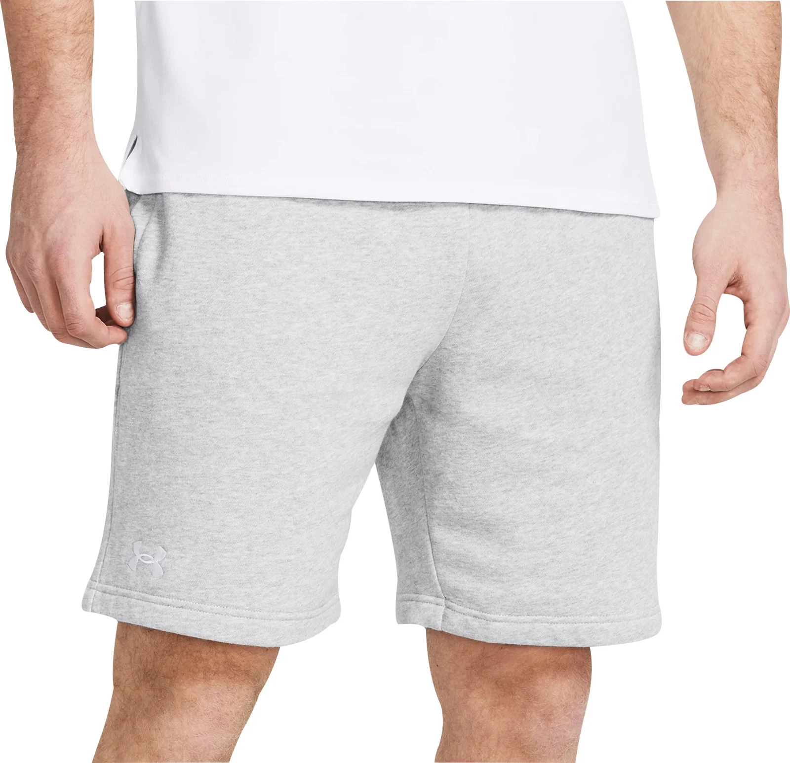 Under Armour Rival Fleece Mens Training Shorts Grey Gym Excerise Workout Fitness