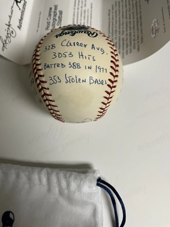 Autographed Rod Carew 16 Stat Hand Signed Baseball Beckett An Reggie.com Certed - Image 4 of 4