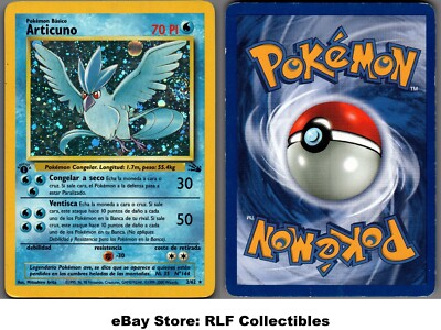 1999 Pokemon, Fossil, #2/62 Articuno, 1st Edition, Holo Rare