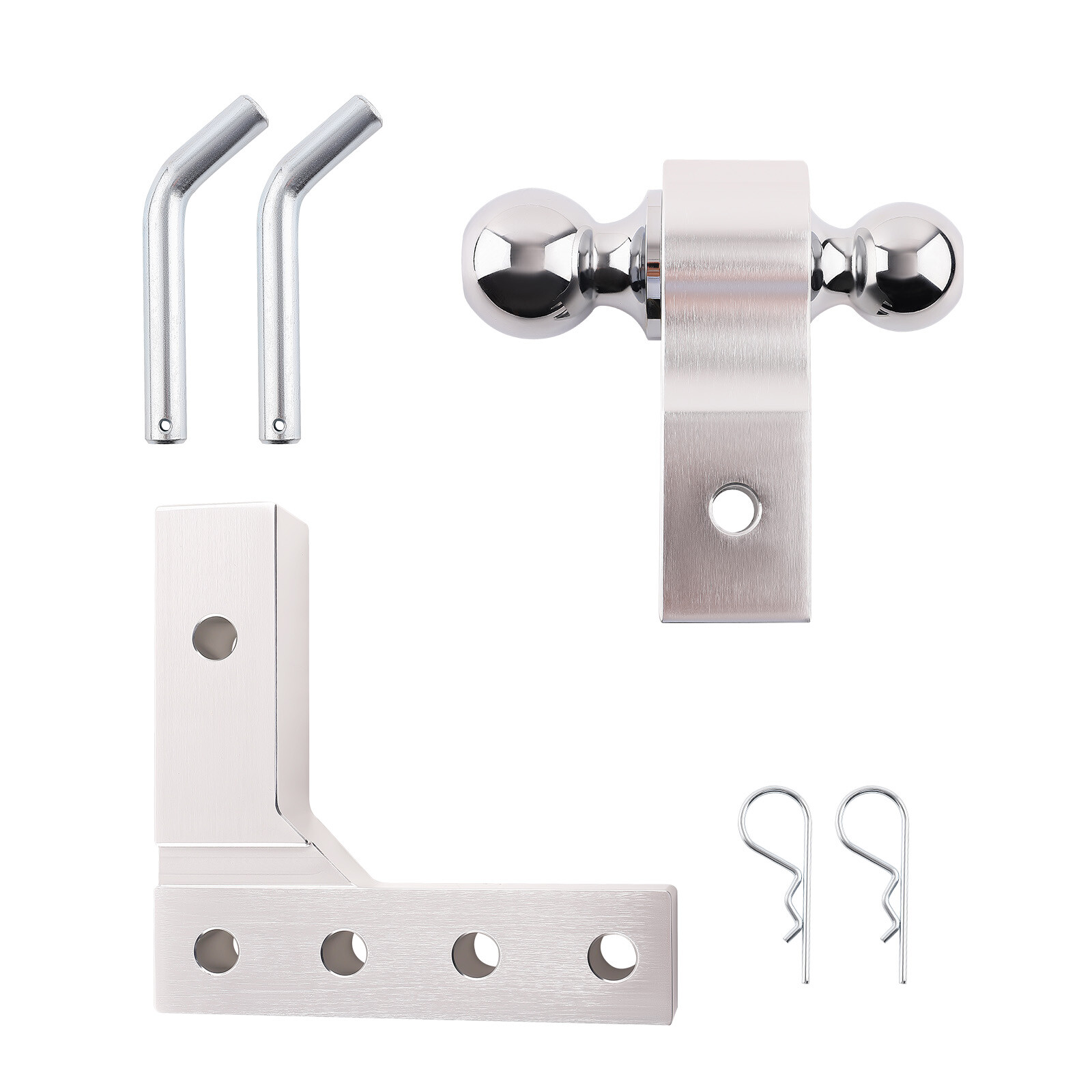 Adjustable 2 Inch Raise Drop Dual Ball Mount Hitch for 5000 lb Towing