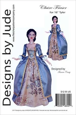 Outlander Claire Fraser Sewing Pattern for 16" Tyler Dolls Poldark