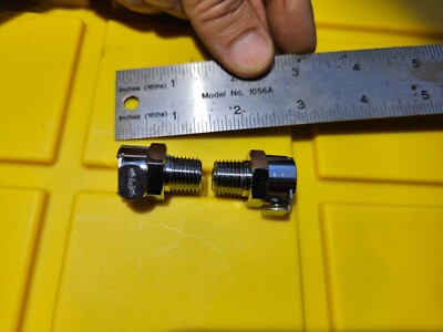 MISC AIR HOSE THREADED STAINLESS FITTING, PUSH TO CONNECT QTY=2