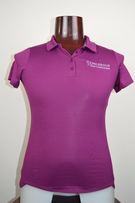 Under Armour Golf Heat Gear Mens M Purple Polo CME Group Tour Championships New