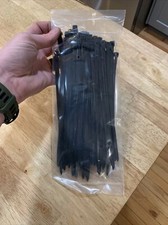 100 Black 7" Inch Nylon Cable Wire Wrap Zip Ties 50 LBS