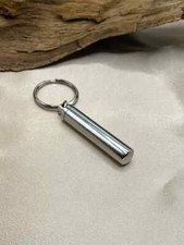 Silver Cylinder Cremation Urn Keychain for Ashes Memorial Keepsake Holder