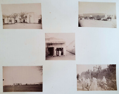 C. ALBERT 5 OLD PHOTOGRAPHS ALBUMEN 6x8 BETWEEN TUNIS and LA MARSA 1880