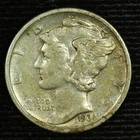 Mercury Silver Dime. 1936 D. Extra Fine. Lot # 9049-136-242
